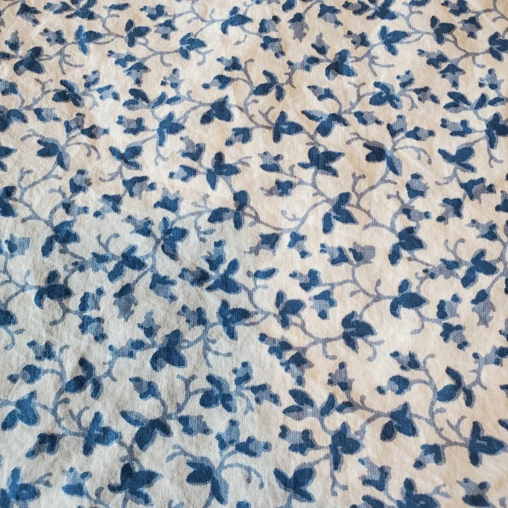 Laura Ashley Blue White Floral Vine 100% Cotton Full Flat Sheet OEKO-TEX India
